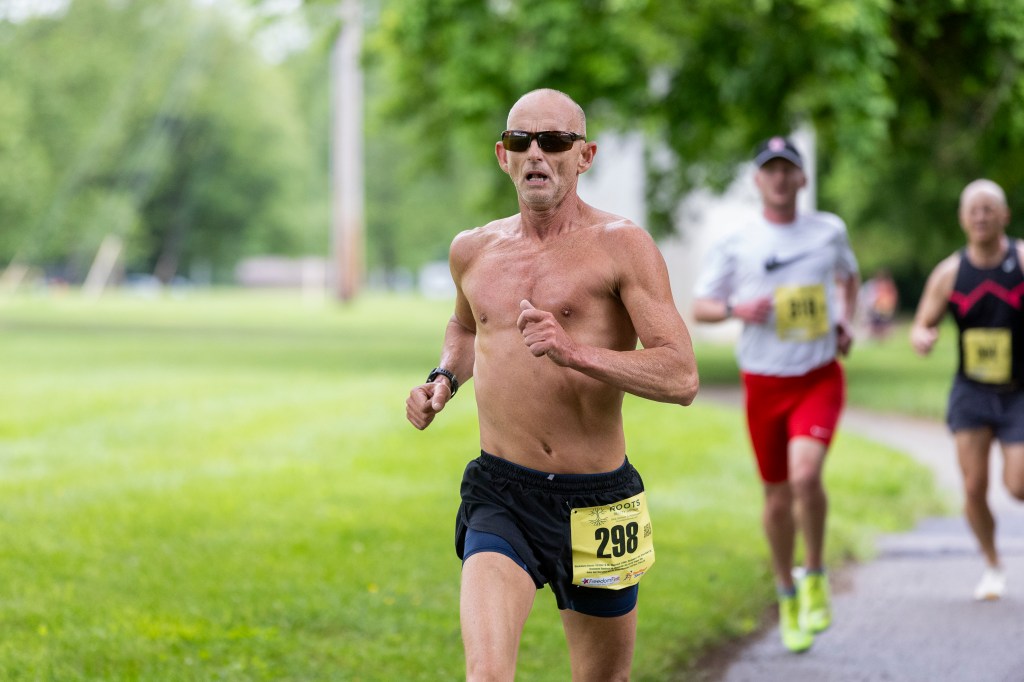 Kevin McGuire ran 18:07 and finished in third place at the 2024 Braveheart 5K in Bissett Park in Radford.